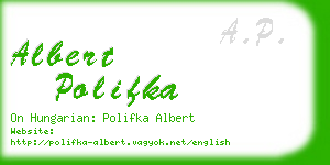 albert polifka business card